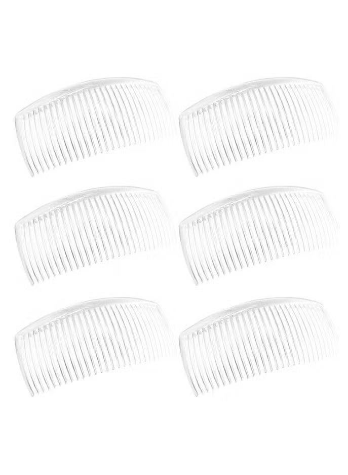 Star Beja  6 Pcs French Twist Combs for Women & Girls | Clear White Plastic Side Hair Combs with 29 Teeth | Hair Clips for Fine, Thick, or Thin Hair | Elegant Hair Accessories - Image 1